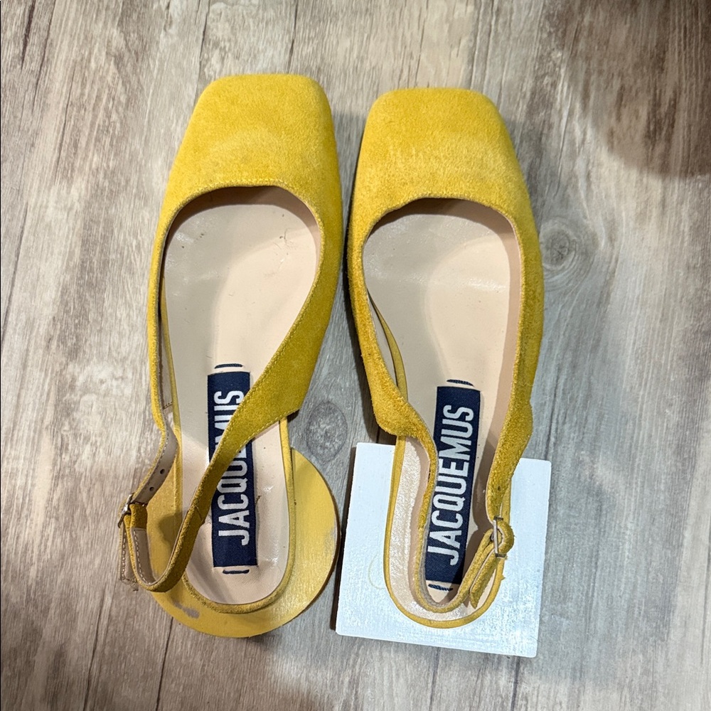 Jacquemus Mustard Yellow Slingback Flats